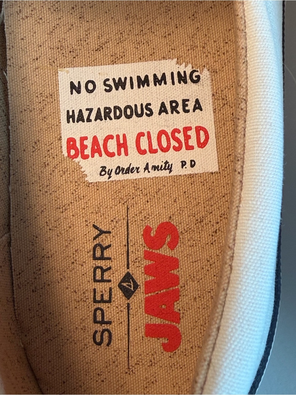 NIB! Sperry Jaws Canvas Slip-Ons with Blue Ocean Shark Art - Picture 6 of 8